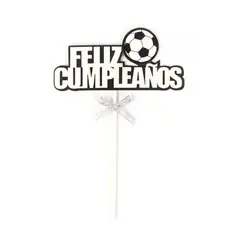 GENERICO - Topper Feliz Cumpleaños Fútbol 12x20Cm