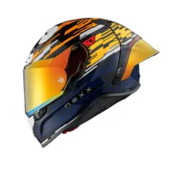 NEXX - Casco para moto XR3R GLITCH RACER ORANGEBLUE