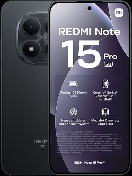 Redmi Note 15 Pro 5G 8gb Ram 256gb Rom 200mpx 4k Resistente agua IP68 Camara AI Dimm Negro.