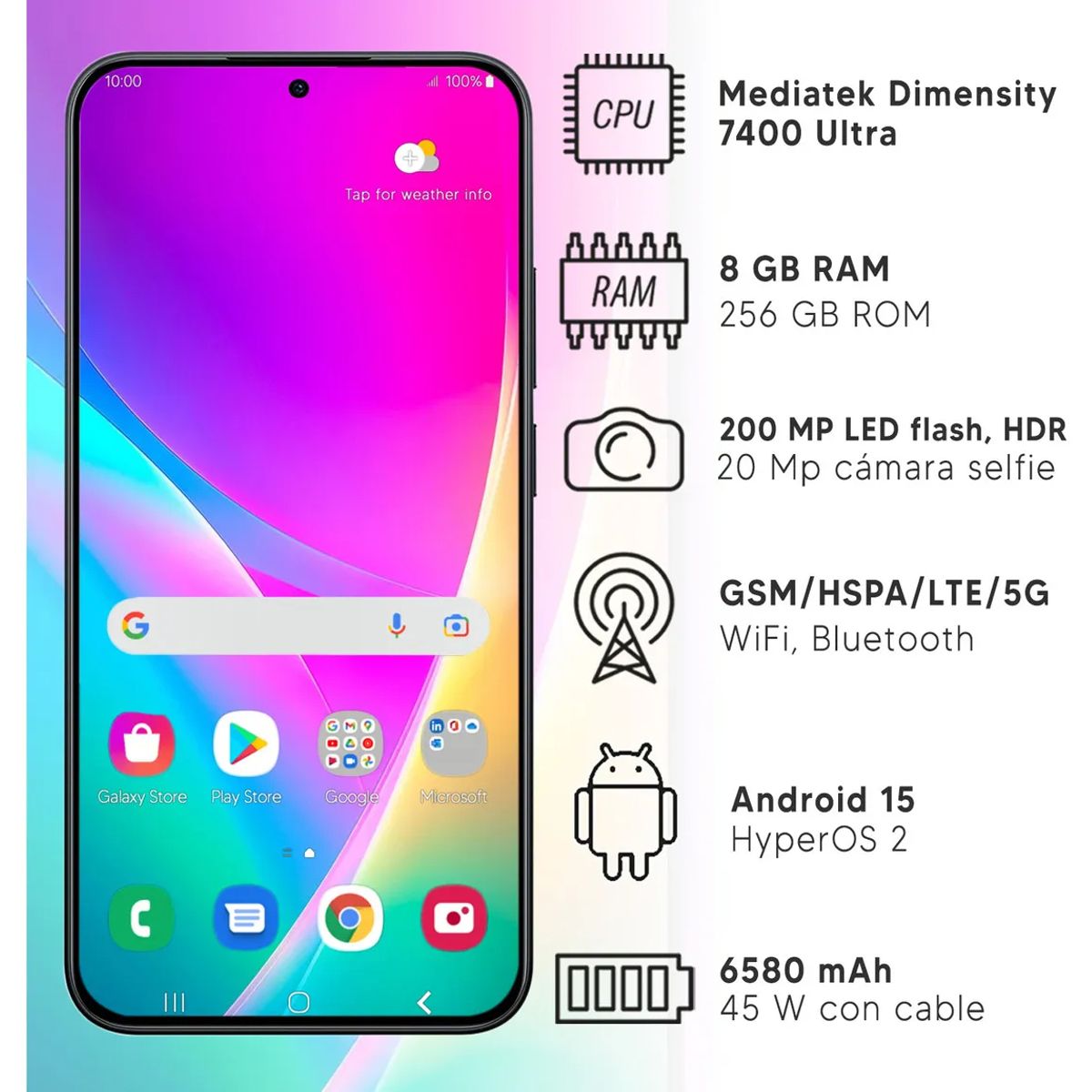 XIAOMI - Xiaomi Redmi Note 15 Pro 5G 8gb Ram 256gb Rom  200mpx 4k Resistente agua IP68 Camara AI Dimm Negro.