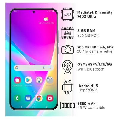 Imagen 2 del producto Redmi Note 15 Pro 5G 8gb Ram 256gb Rom 200mpx 4k Resistente agua IP68 Camara AI Dimm Negro.