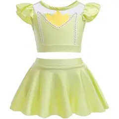 VARIOS - Traje De Baño Princesas Disney Para Niñas 2 Piezas Tiana 6-7 años