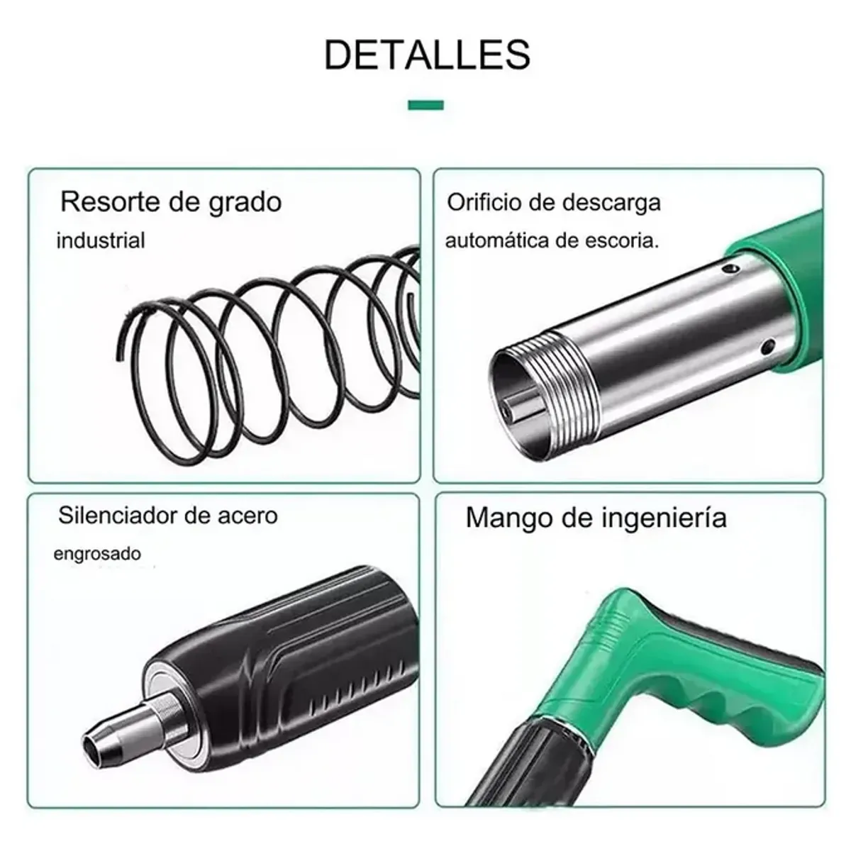 GENERICO - Pistola De Clavo + 100 Clavos Herramienta Clavaora Fulminante