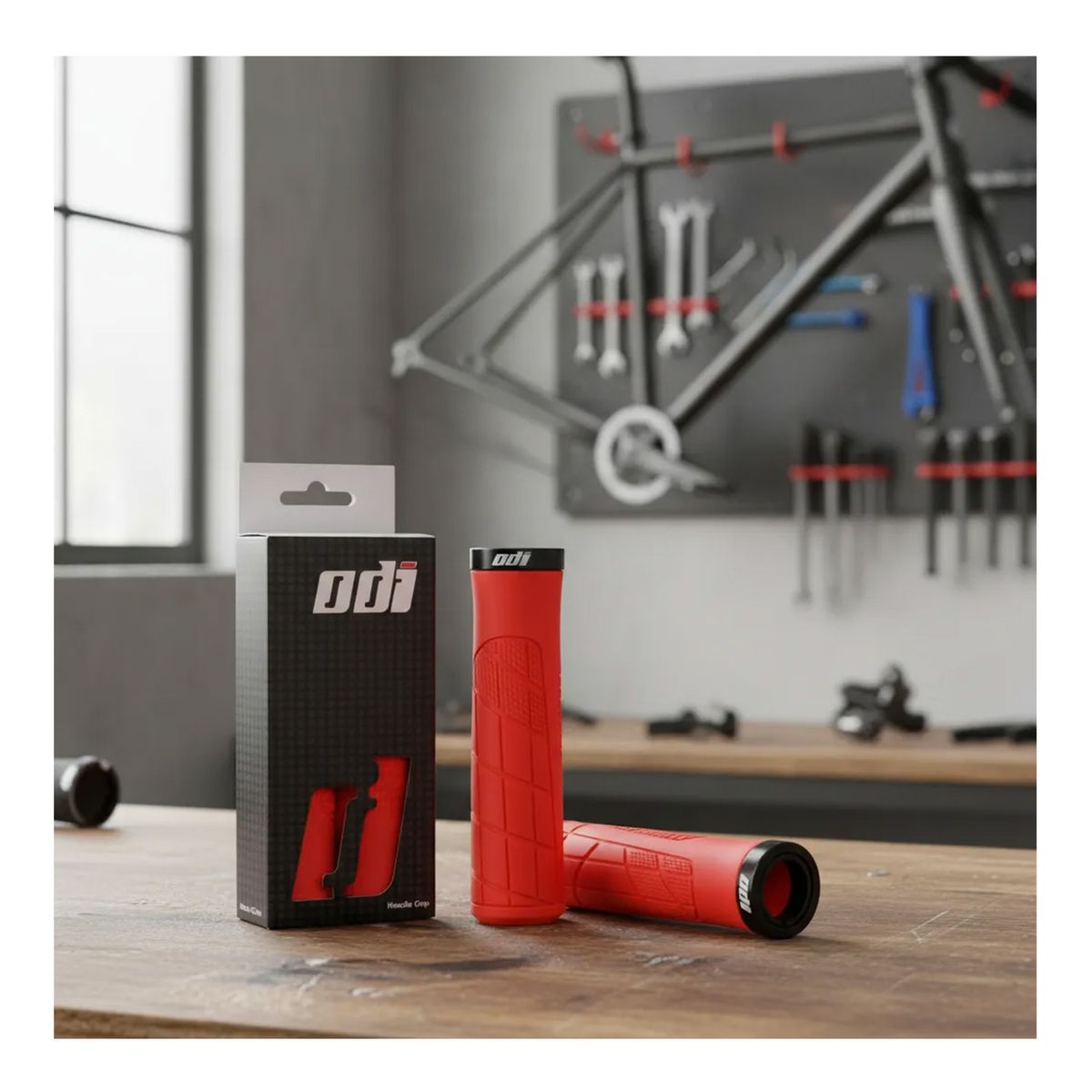 GENERICO - Puños de bicicleta mtb ergonomicos Silicona Rojo
