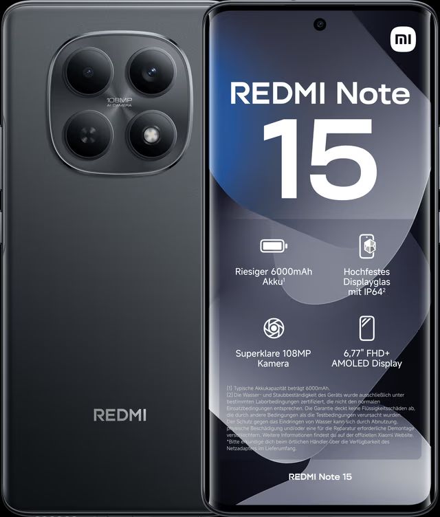 Redmi Note 15 Black 8GB RAM+ 256GB Memoria Negro-Nuevo