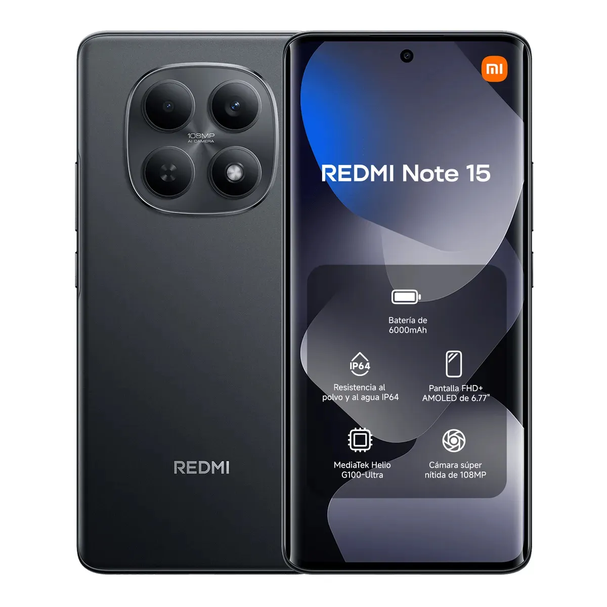 XIAOMI - Xiaomi Redmi Note 15 Black 8GB RAM+ 256GB Memoria  Negro-Nuevo