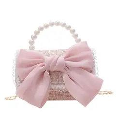 GENERICO - Cartera Bolso Lazo Rosado Para Niñas