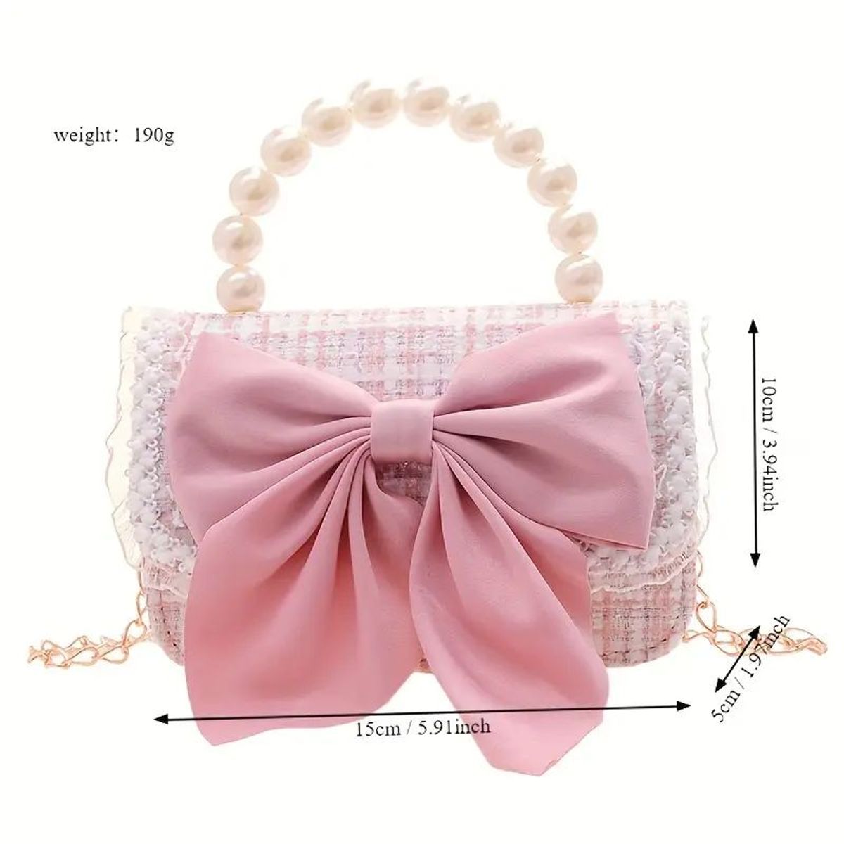 GENERICO - Cartera Bolso Lazo Rosado Para Niñas