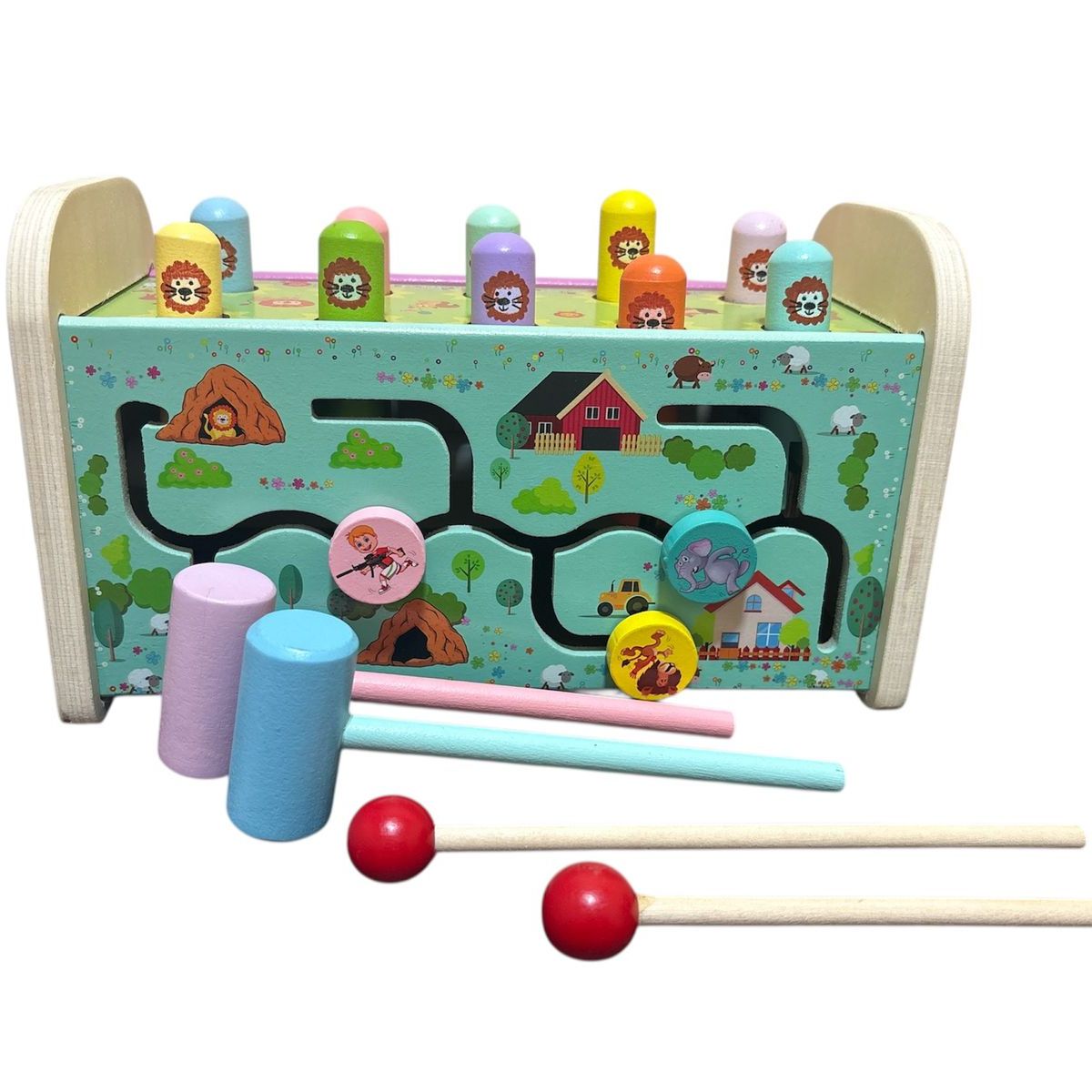 GENERICO - Juguete Montessori Para Bebés León Musical Martillo