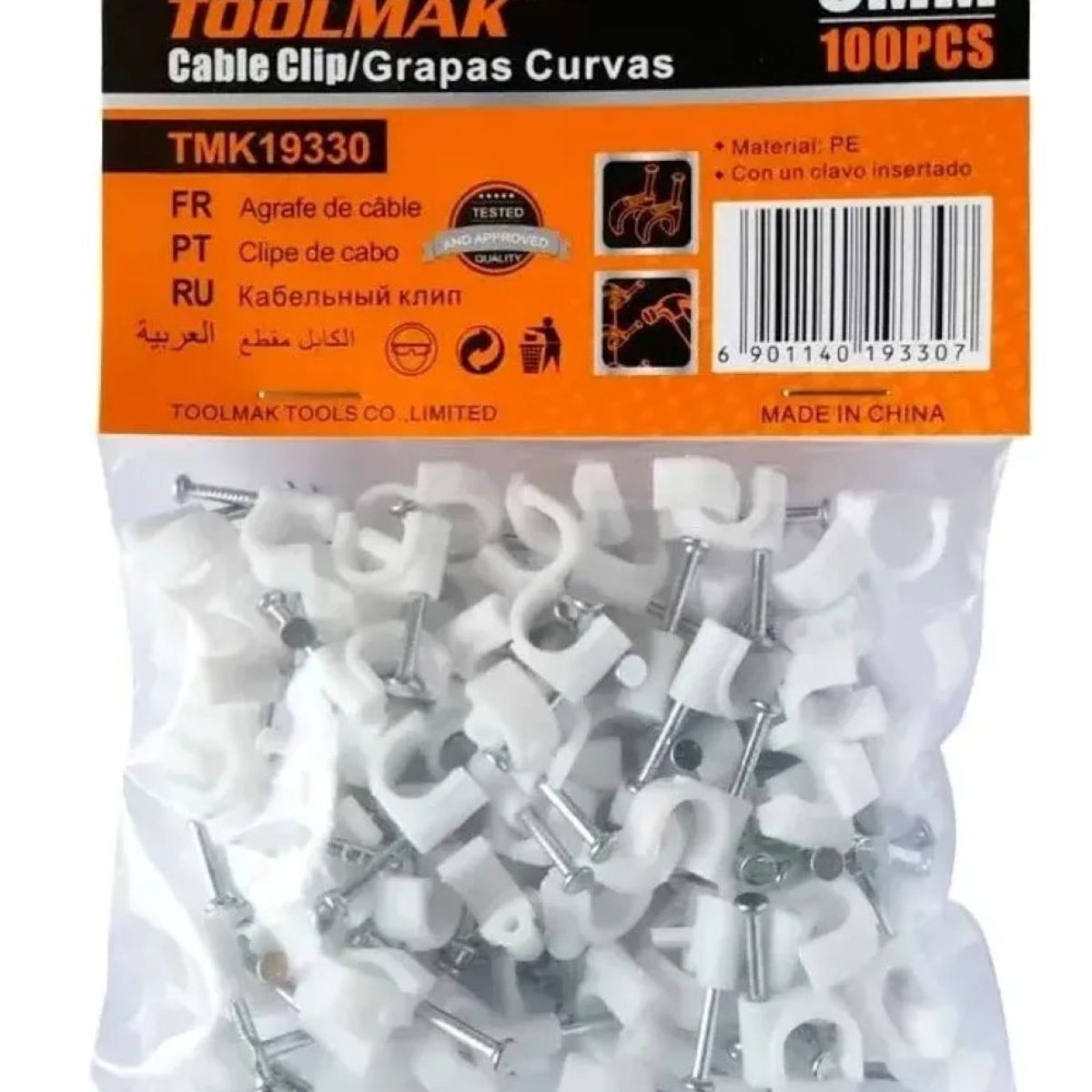 GENERICO - Grapa / Grampa Rg6 Bolsa 100 Unidades Color Blanco