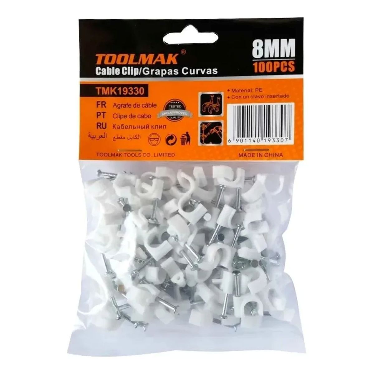 GENERICO - Grapa / Grampa Rg6 Bolsa 100 Unidades Color Blanco