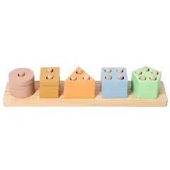 TOP TOYS - Juego De Encaje Madera Figuras Geometricas Colores Pastel
