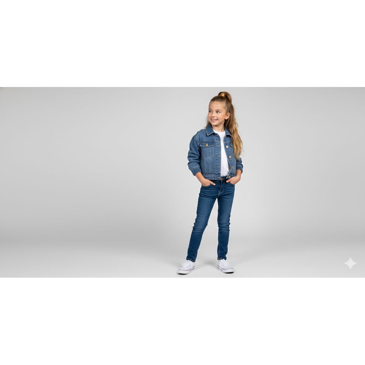 KIBOU - Chaqueta Jeans Niña Denim Clásica Y Resistente