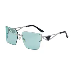 FANEL - Lentes de Sol Mujer Fanèl Verde Glaciar Rimless Metal UV400 Vision HD