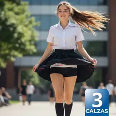 UTILISIMO - Pack 3 Calzas Cortas Escolar Pata Deportivas Juvenil Color Negro