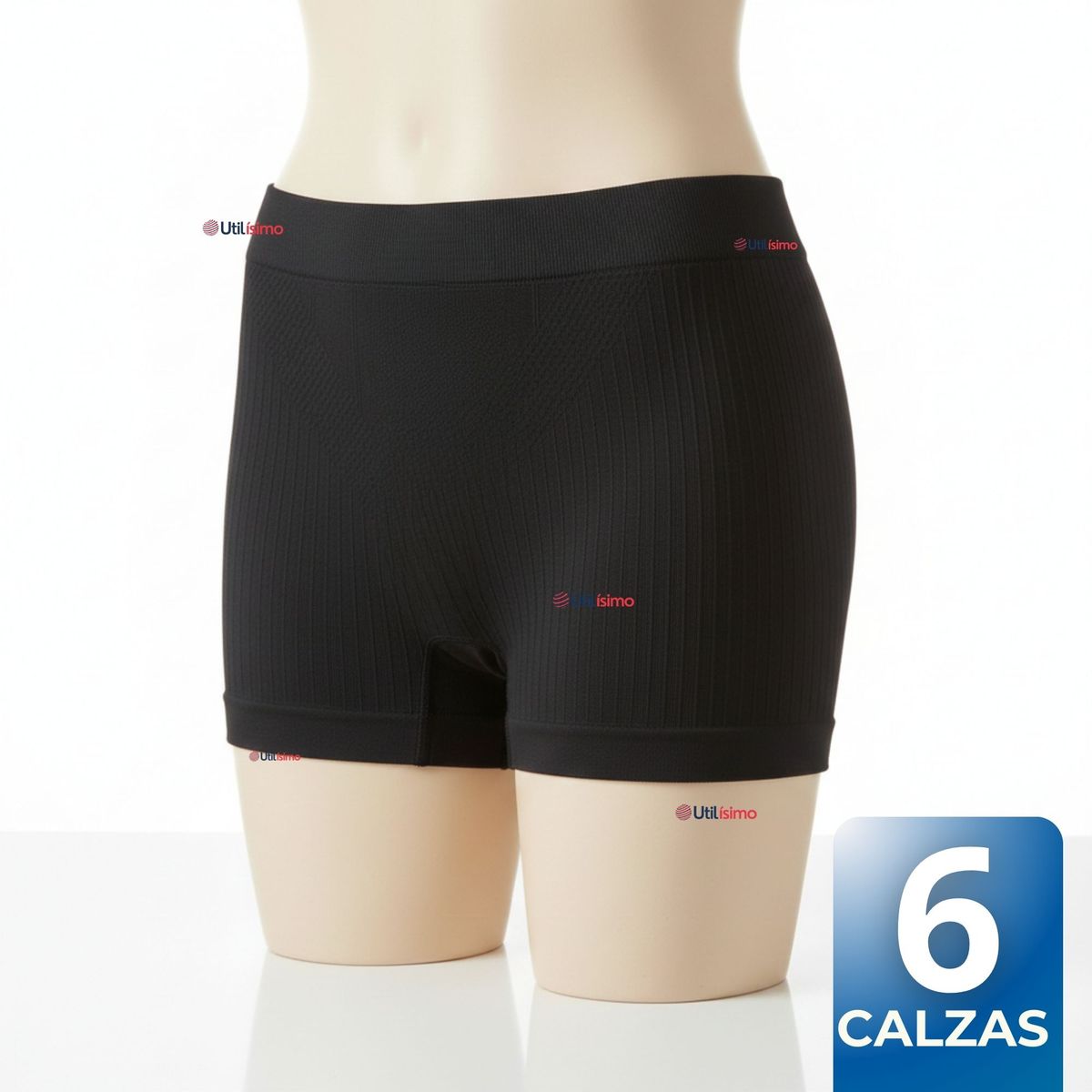 UTILISIMO - Pack 6 Calzas Cortas Escolar Pata Deportivas Niña Juvenil Color Negro