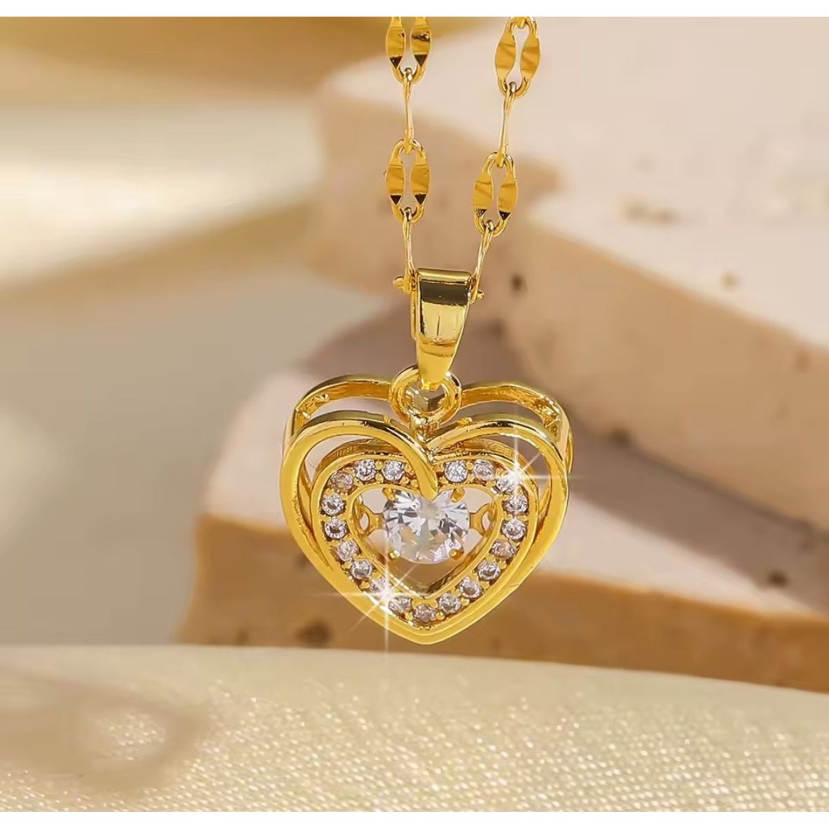 GENERICO - Collar CORAZON lindo acero inoxidable