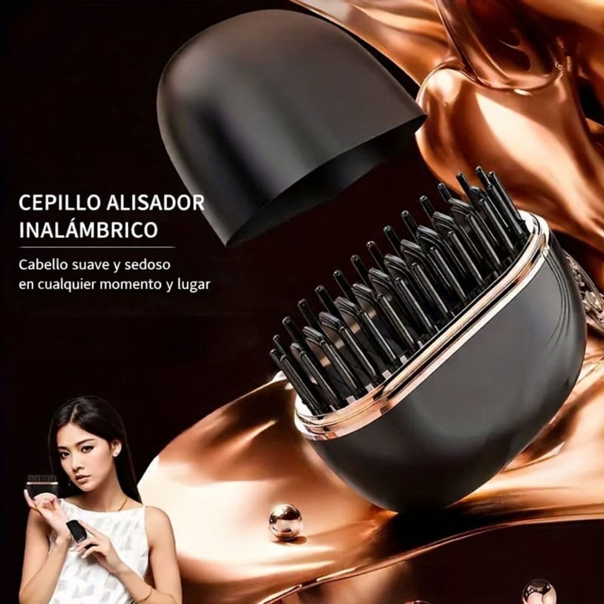 GENERICO - Mini Cepillo Alisador Recargable USB  Práctico y elegante