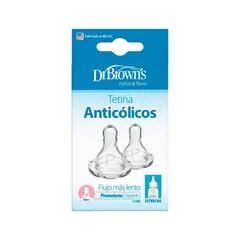 DR BROWN'S - Tetinas para Mamadera Dr Brown’s Estándar Anticólicos Prematuros 2unidades