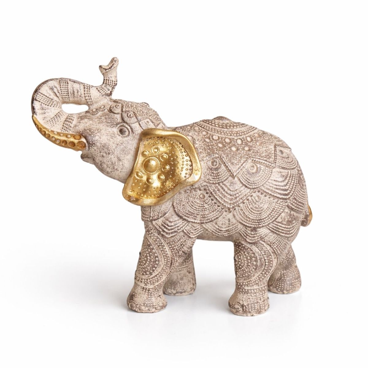 Figura Decorativa Adorno Resina Elefante Sol M Beige Dorado, marca COLETTE - Foto Principal