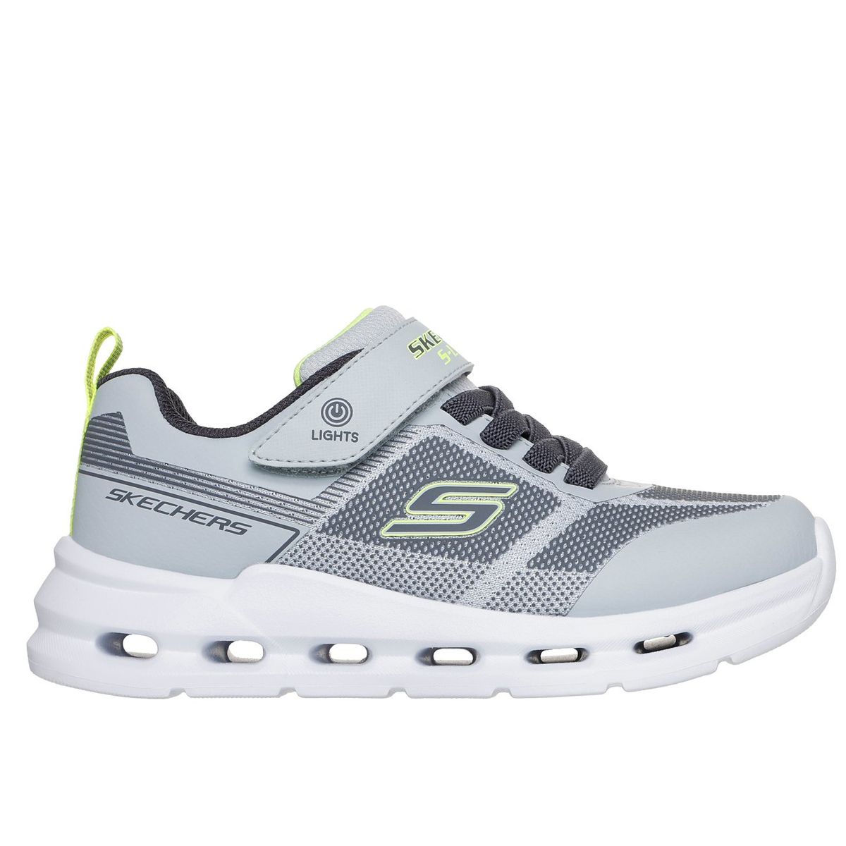 SKECHERS - Zapatillas Niño Glide-Step Lights Gris Skechers
