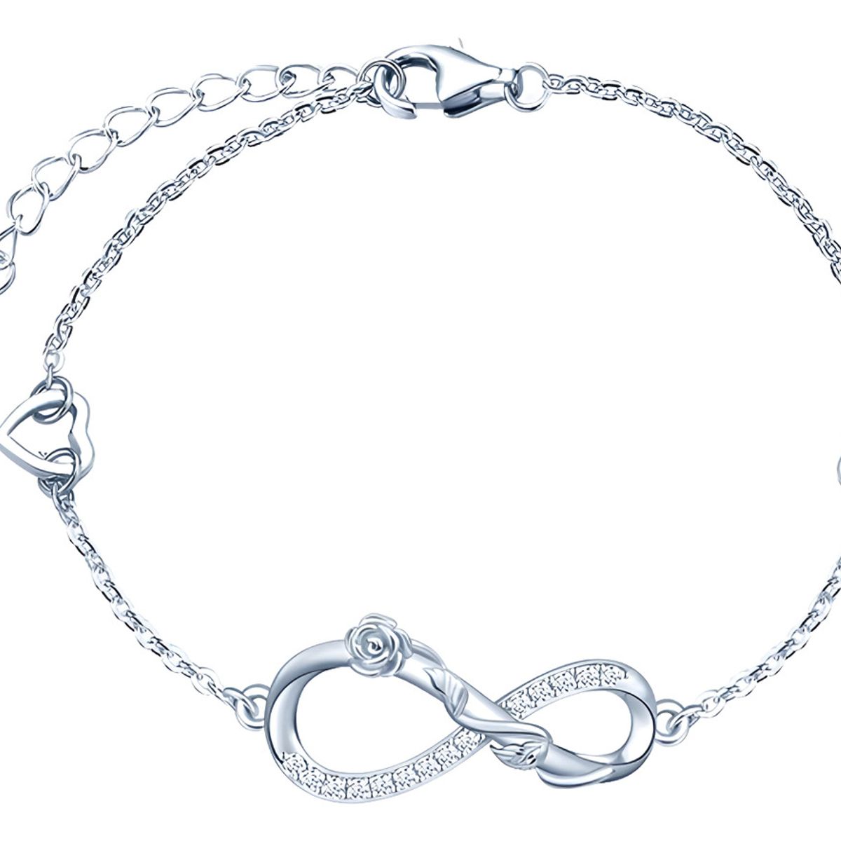 GENERICO - Pulsera infinito plata 925 rosa mujer joya fina regalo