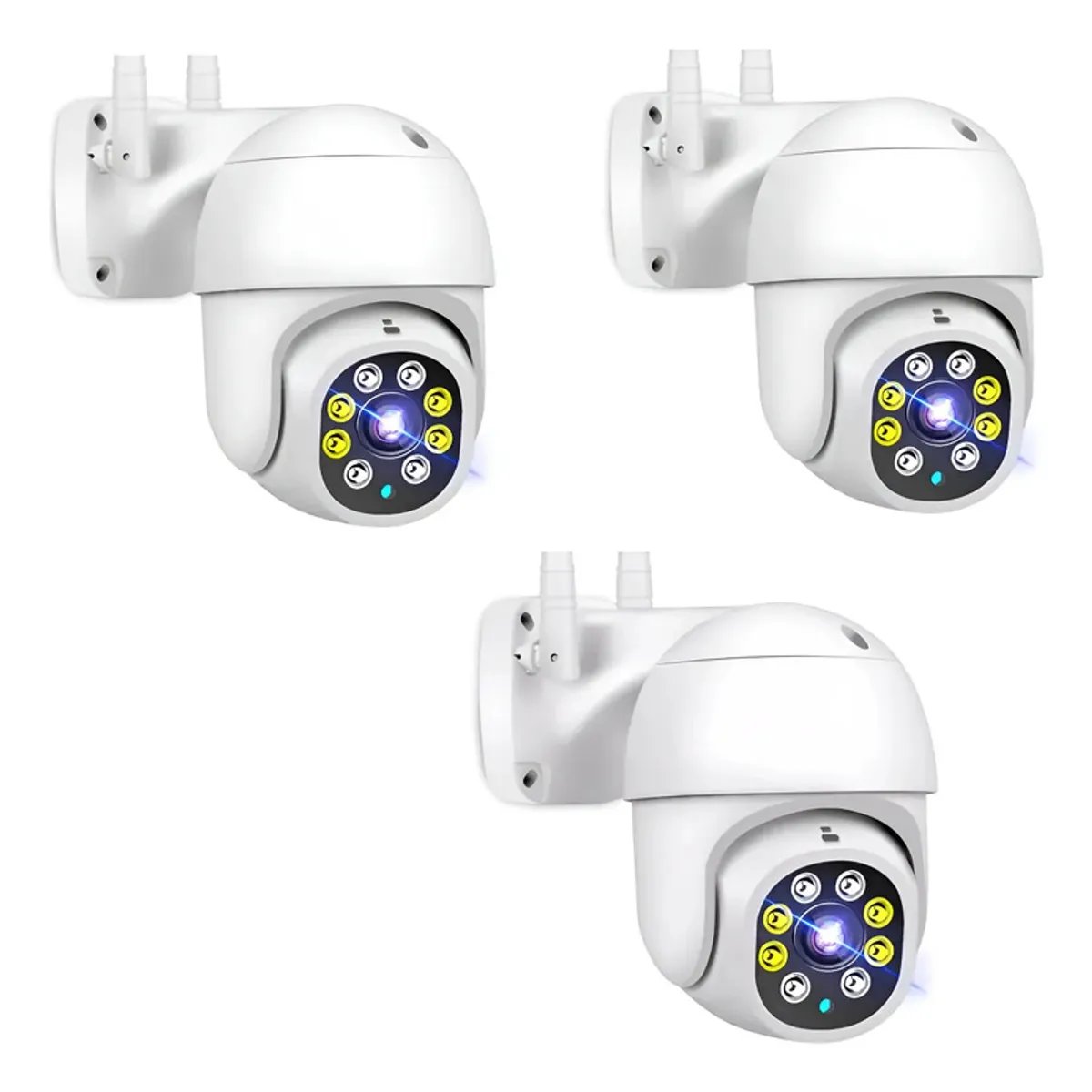GENERICO - Pack X3 Cámara de vigilancia exterior  Ip Wifi 1080 P Visión Nocturna