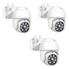 GENERICO - Pack X3 Cámara de vigilancia exterior Ip Wifi 1080 P Visión Nocturna