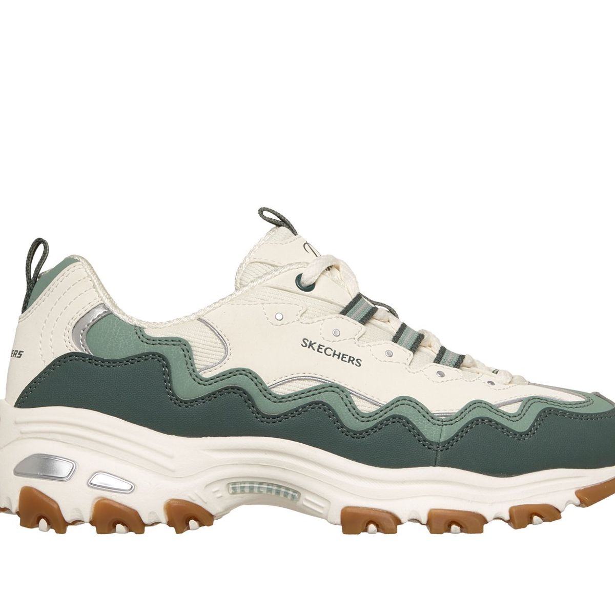 SKECHERS - Zapatillas Mujer DLites Beige Verde Skechers