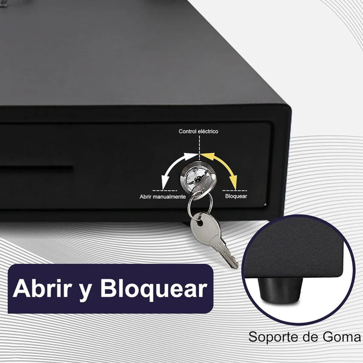 GENERICO - Caja Gaveta De Dinero Registradora Metalica Electronica 4 Billetes rj11