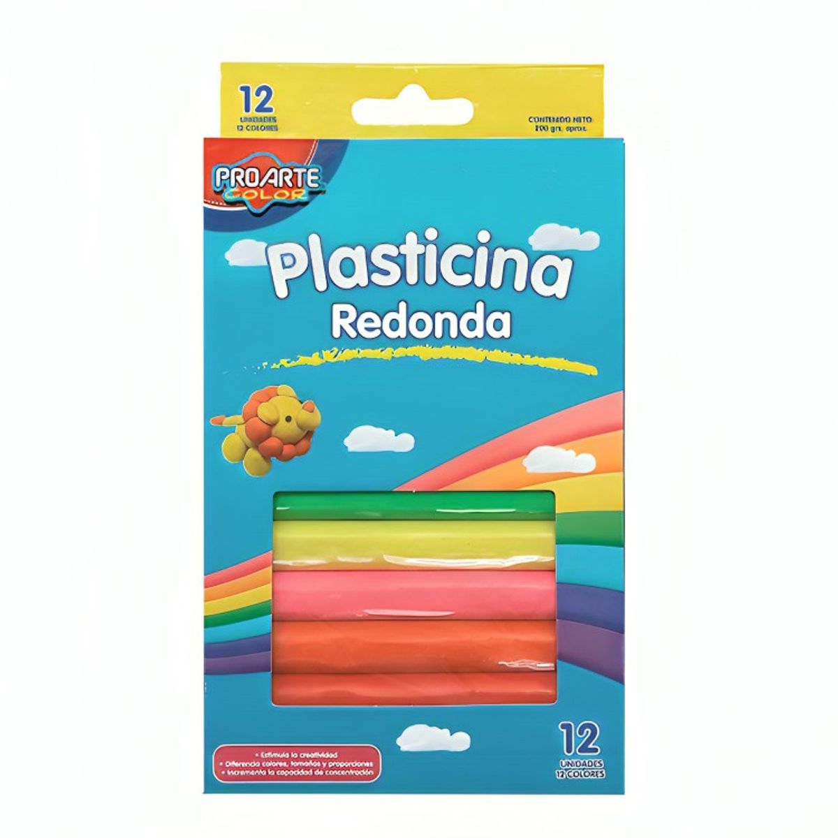 PROARTE - Pack 3 Plasticina redonda  12 Colores  Proarte