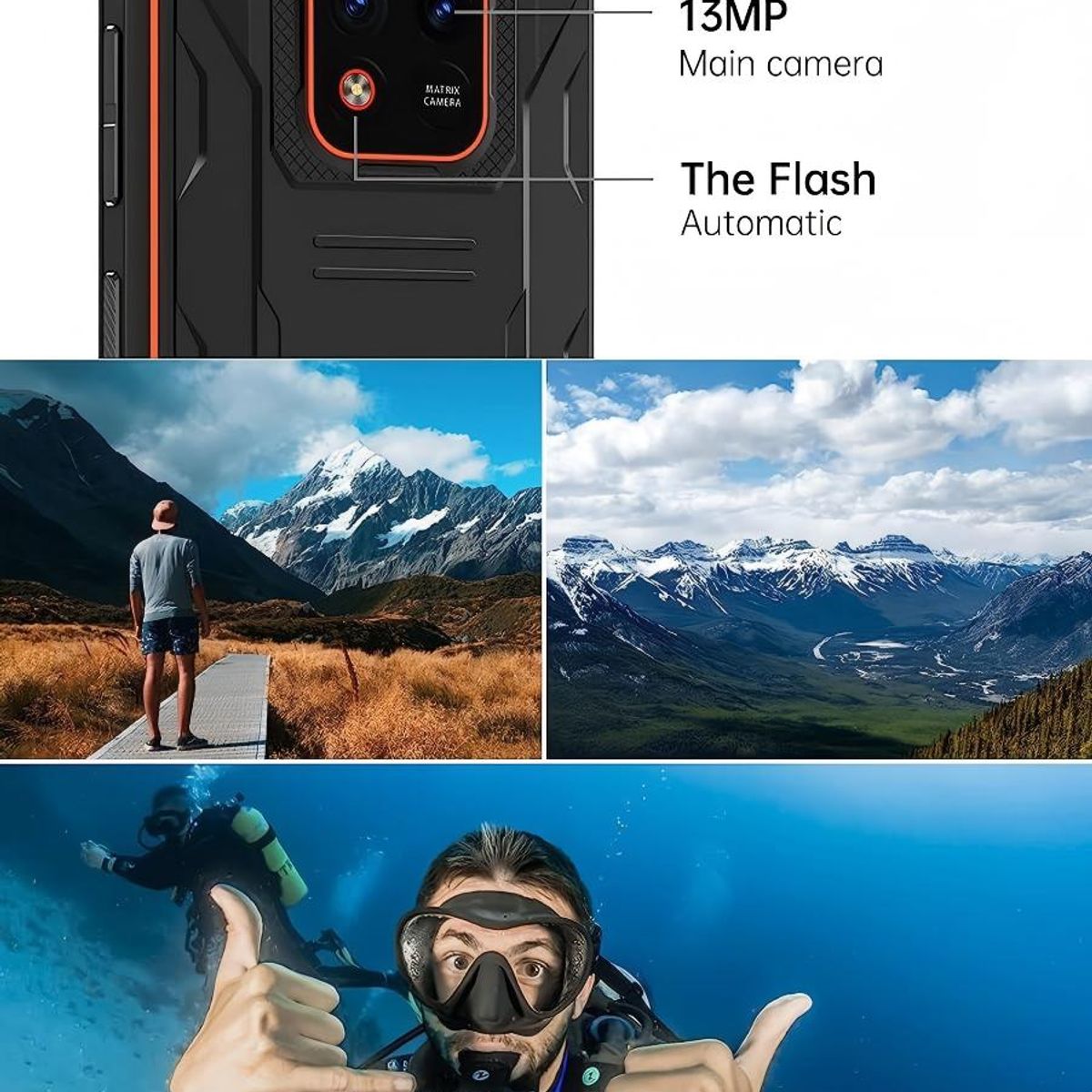 OUKITEL - OUKITEL WP18 PRO Celular 4GB+64GB Smartphone-Negro