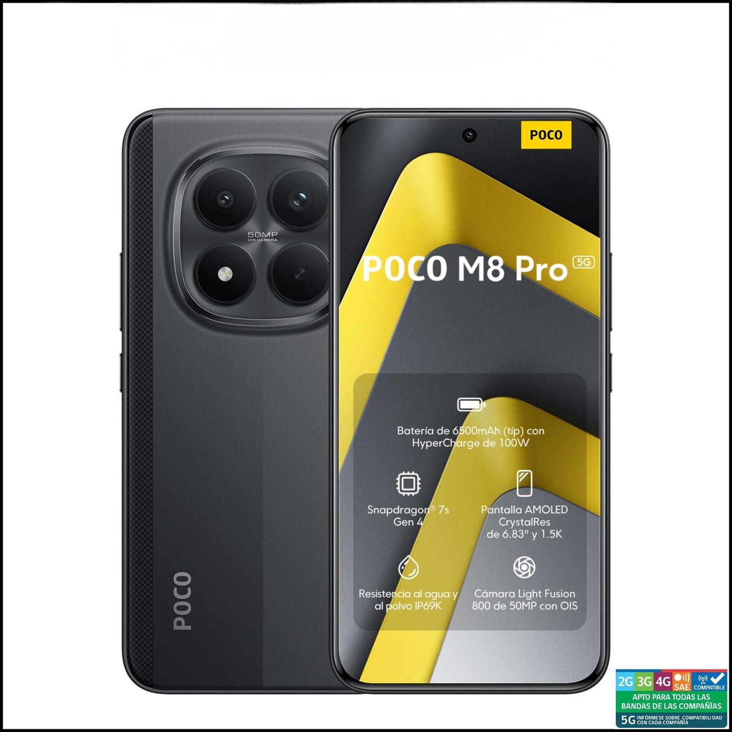 【新品未開封】POCO M8 Pro 5G ブラック 8GB/256GB XIAOMI POCO M8 Pro 5G Negro 12GB + 512GB | Falabella Chile