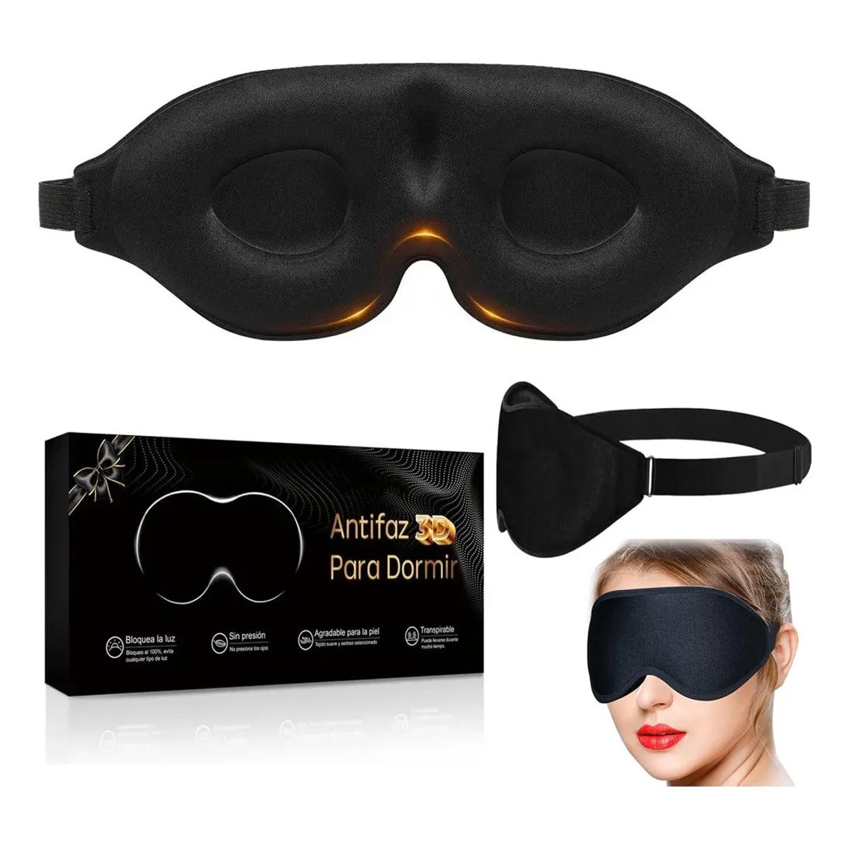 GENERICO - Máscara Antifaz Para Dormir Tapa Ojos Sueño Dormir Viajar