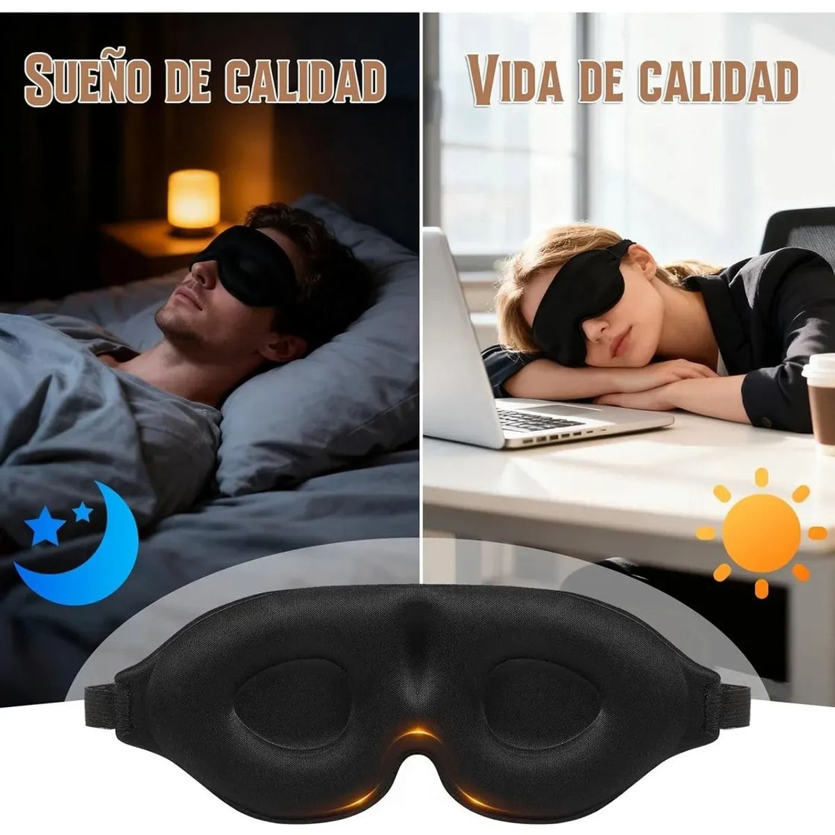 GENERICO - Máscara Antifaz Para Dormir Tapa Ojos Sueño Dormir Viajar