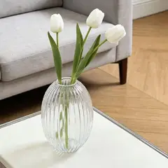 POLASUP - Vestidos de vidrio transparente decoración de flores 3-12505