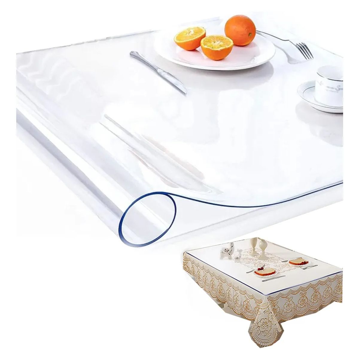 Protector De Mesa Rectangular De PVC Mantel Transparente, marca GENERICO - Foto Principal
