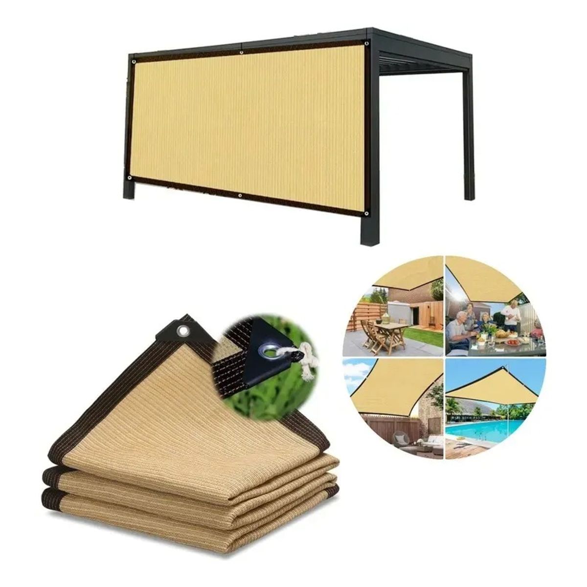 Lona De Malla De Sombra Red Bloqu 3x5m Tasa De Sombreado 96%, marca GENERICO - Foto Principal