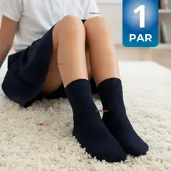UTILISIMO - Calcetín Escolar Corto Algodón Azul Niño y Niña