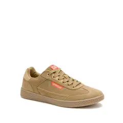 CAT - Zapatilla Cuero Hombre Pause Retro T-Toe Café Claro