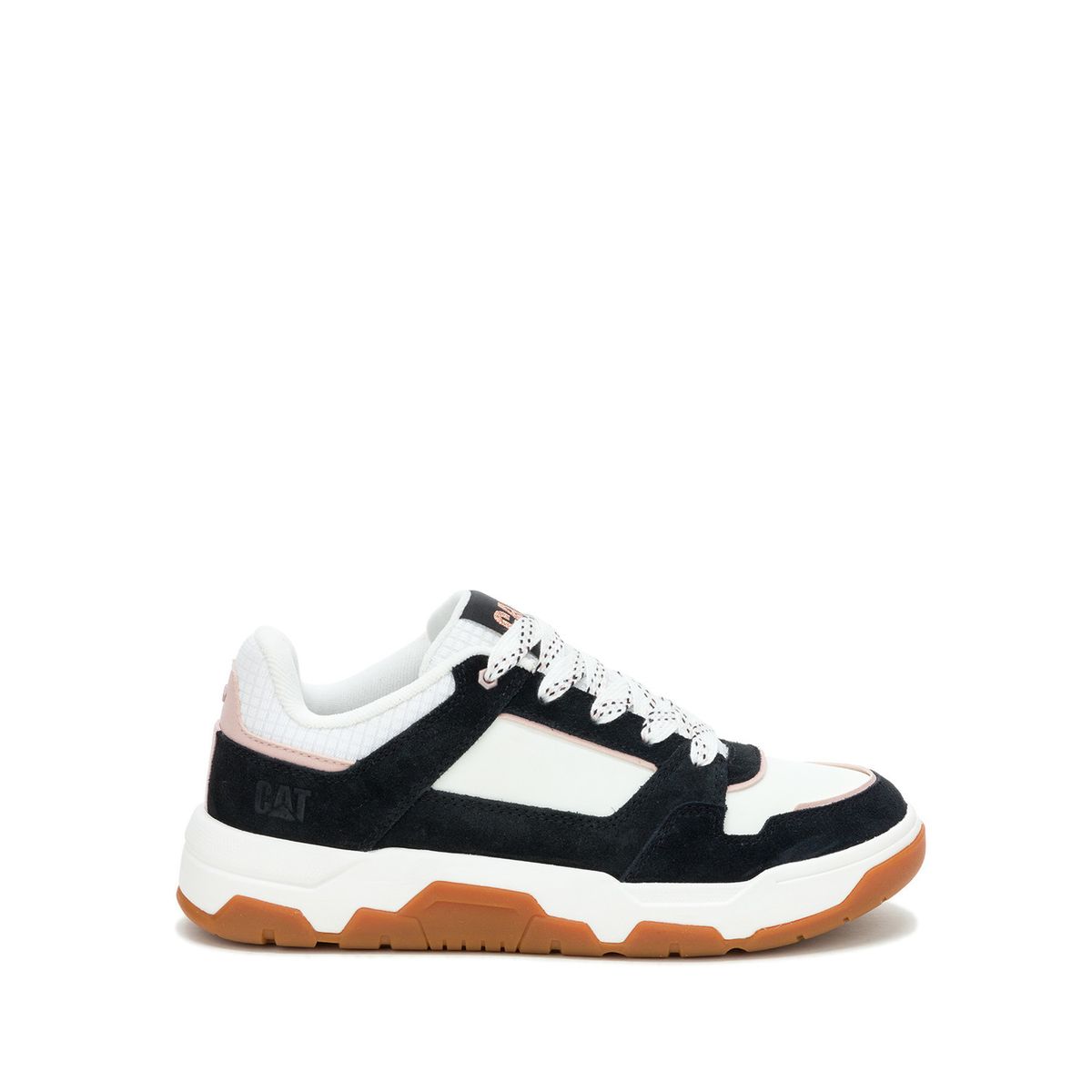 CAT - Zapatilla Cuero Mujer Script Negro CAT