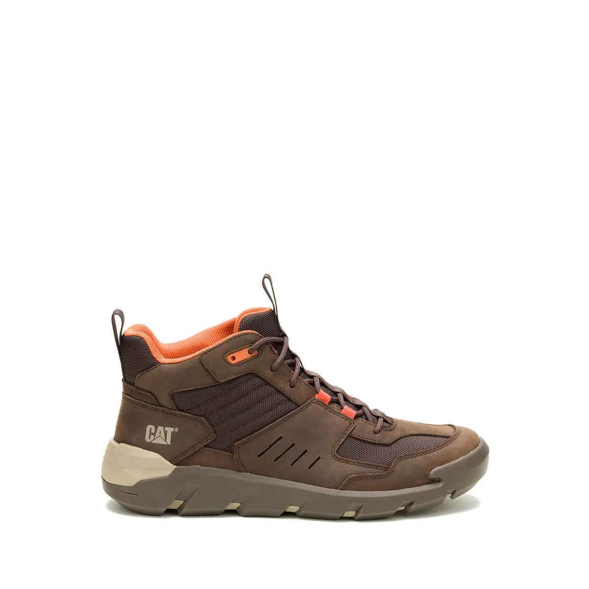 CAT - Zapatilla C/Caña Cuero Hombre Crail Sport Mid Café CAT