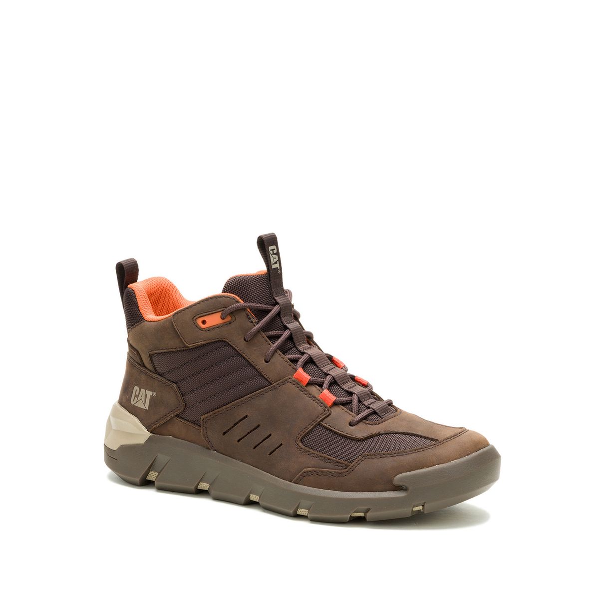 CAT - Zapatilla C/Caña Cuero Hombre Crail Sport Mid Café CAT
