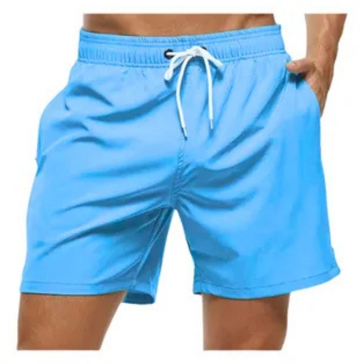 LOOK SHOP - Traje De Baño Hombre Forro Malla. Short Playa. Colores Lisos 006