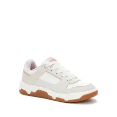 CAT - Zapatilla Cuero Mujer Script Blanco