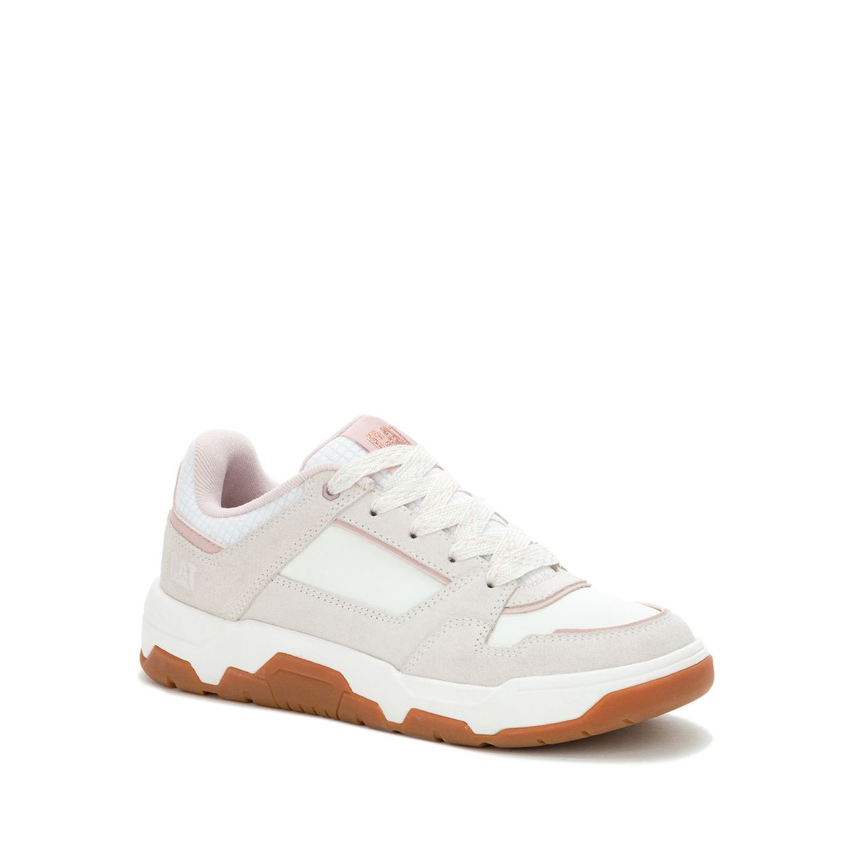 CAT - Zapatilla Cuero Mujer Script Blanco CAT