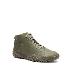 CAT - Zapatilla C/Caña Cuero Hombre Gridlock Hi Oliva