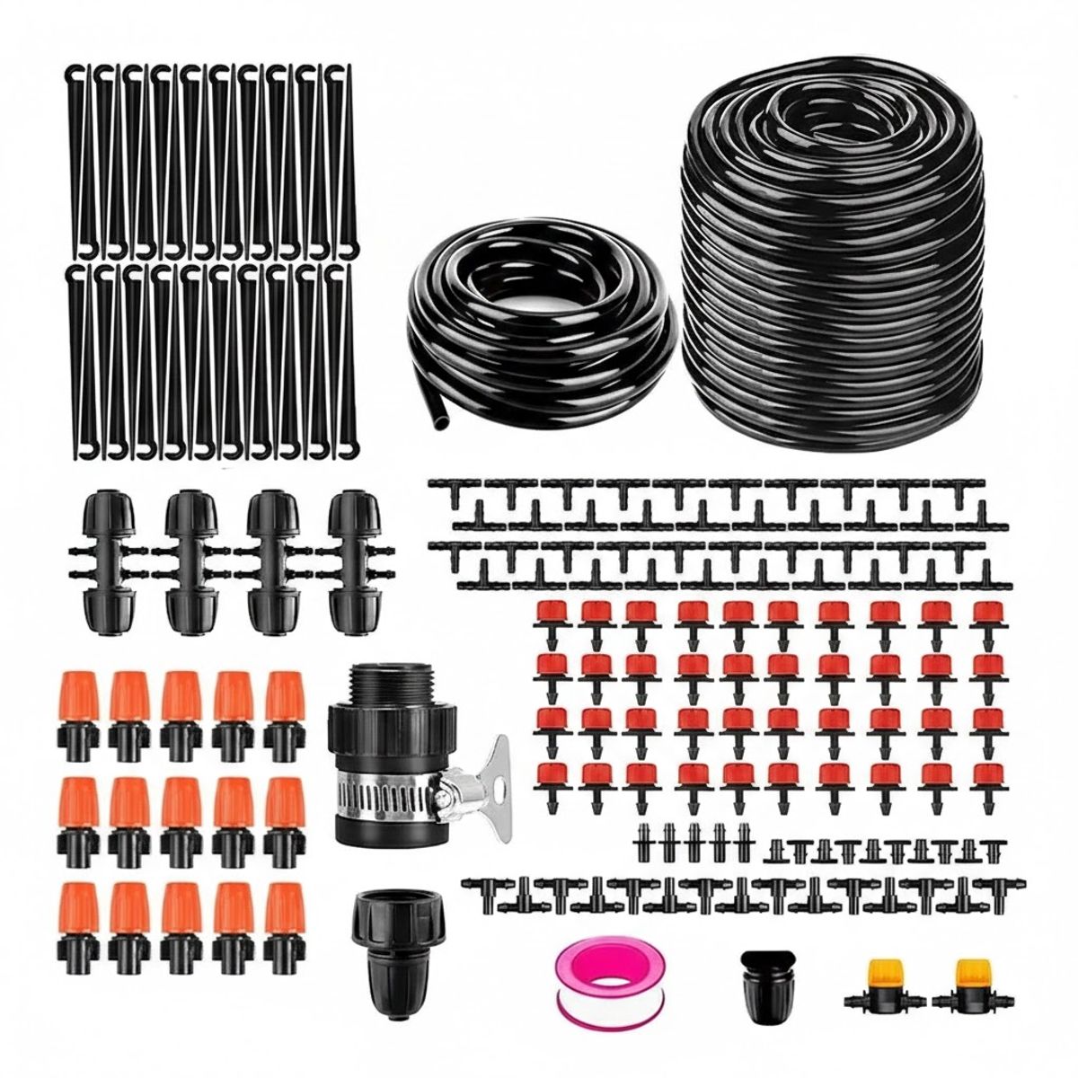 GENERICO - Kit De Riego Por Goteo 40+10 Metros Ahorro Agua 177 Piezas