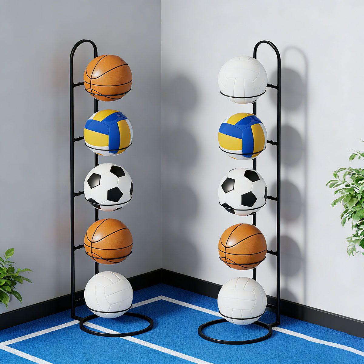 MOONCORE - Estante De Almacenamiento De Metal Pelota De 5niveles Negro