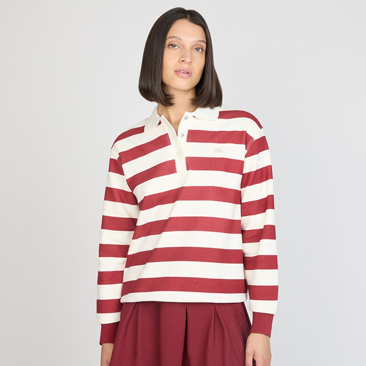 ELLESSE - POLERON MUJER ELLESSE GUADALUPE RAYAS/ROJO